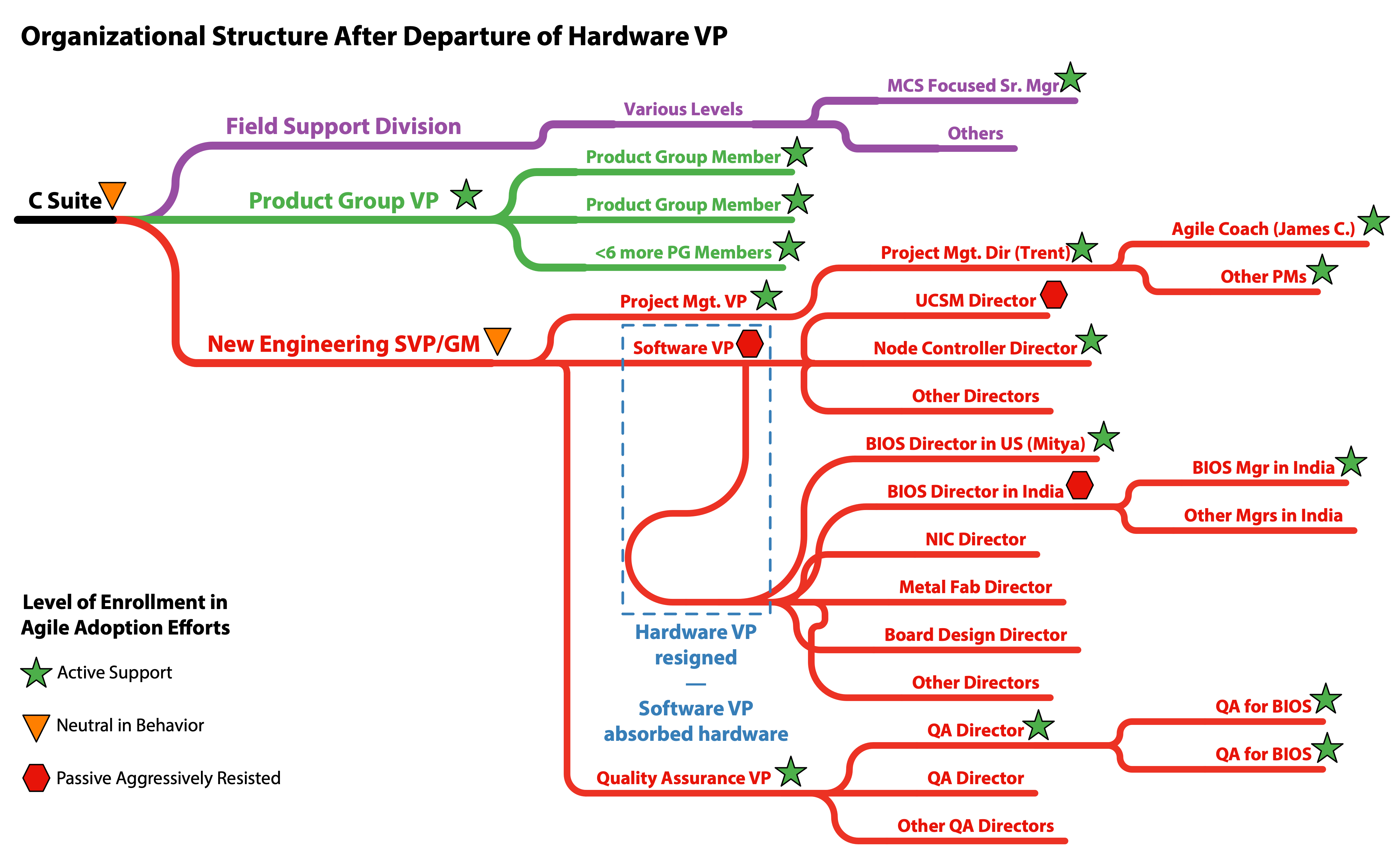 Organizational Structure After Depature of Hardware VP